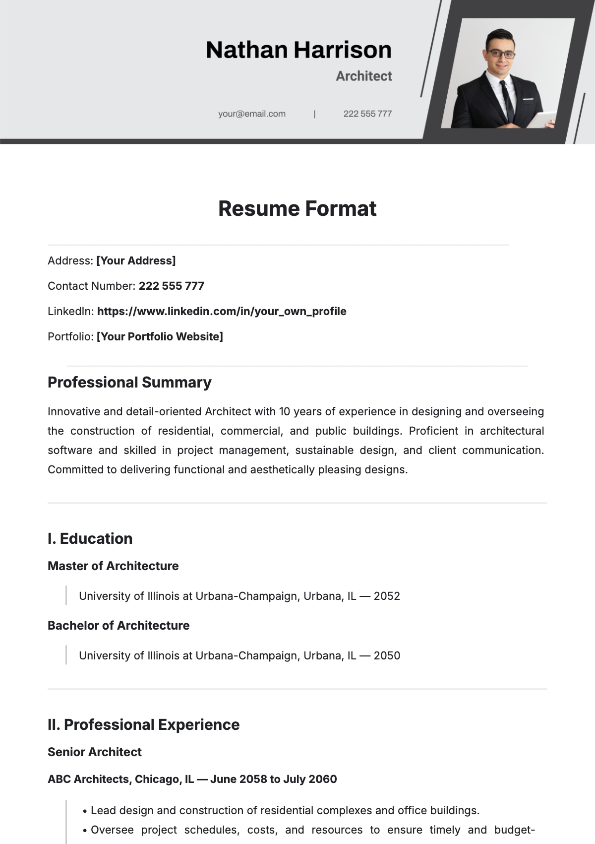 Resume Format