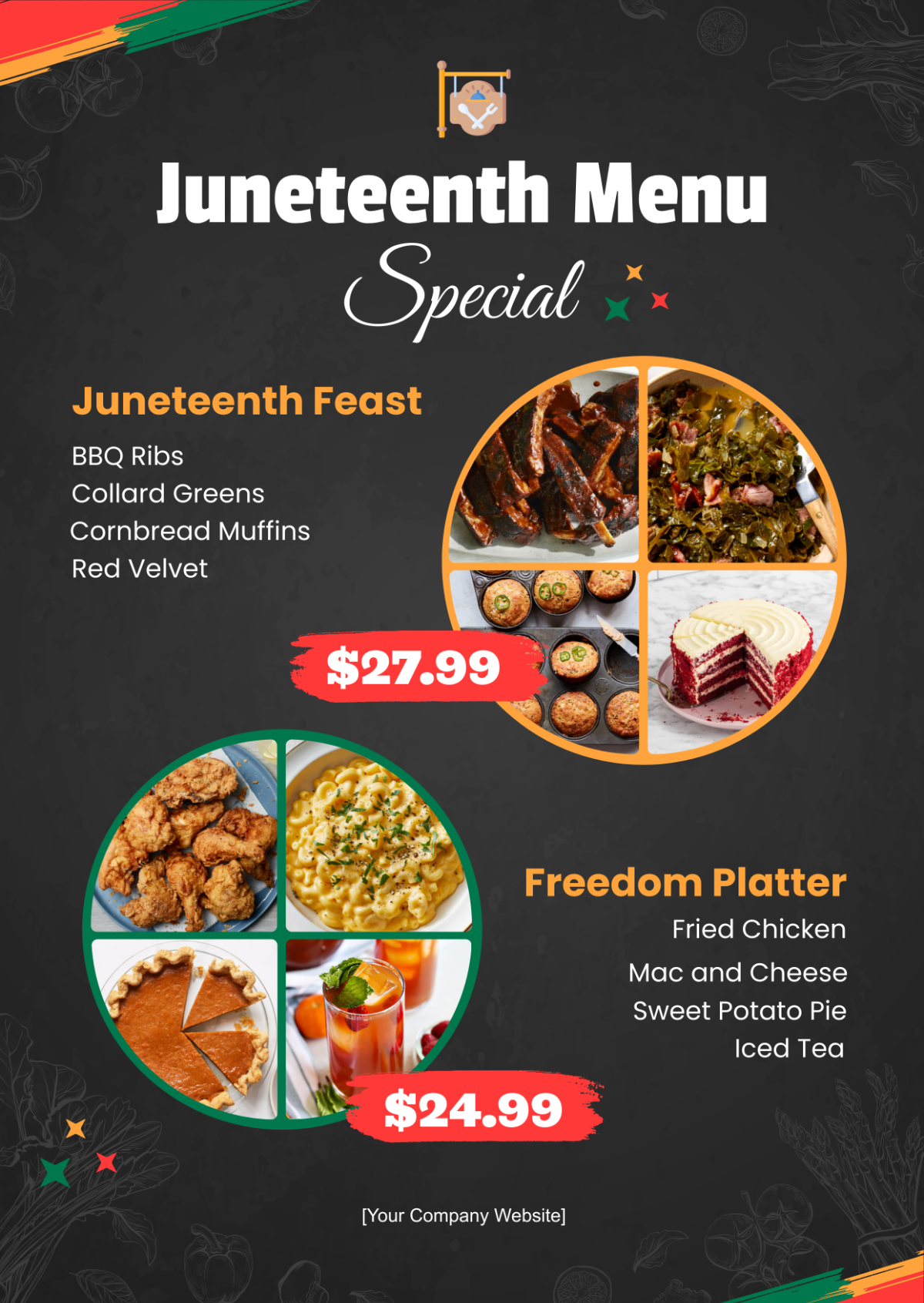 Juneteenth Menu Template - Edit Online & Download