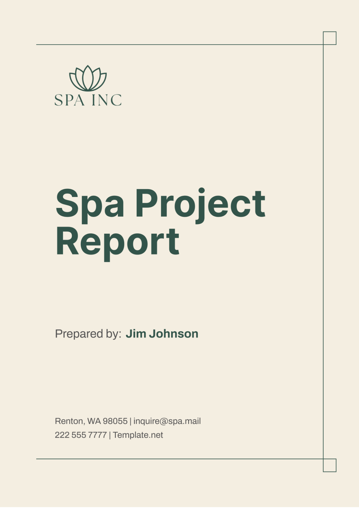 Spa Project Report Template - Edit Online & Download