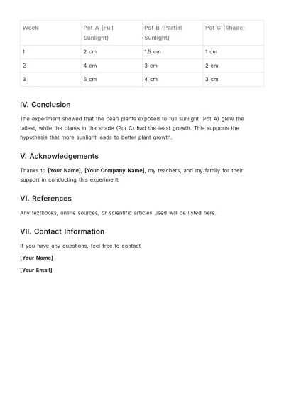 Free 5th Grade Lab Report Template to Edit Online