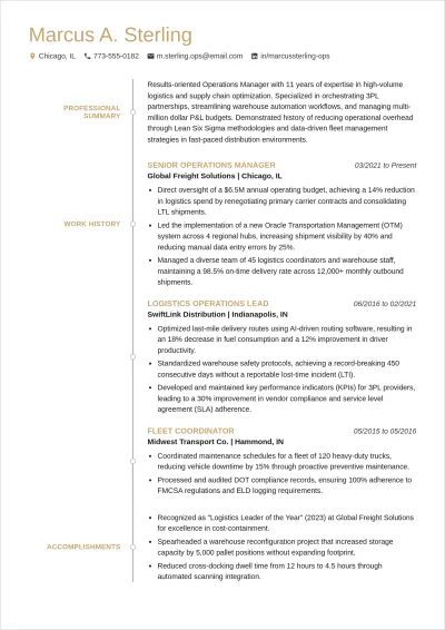 Free Manager ATS Resume Template, AI Resume Builder