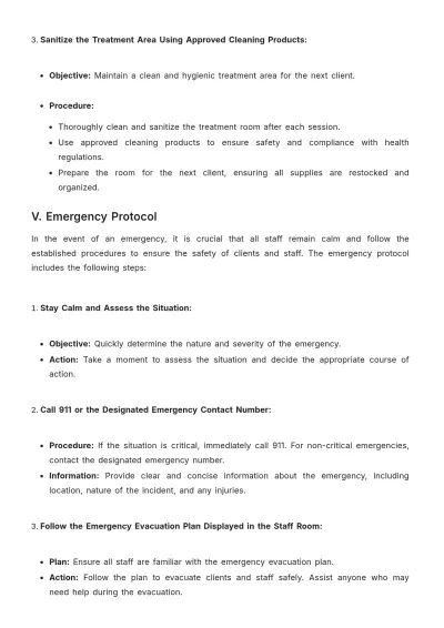 Free Spa Job Procedure Template to Edit Online