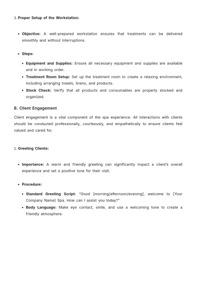 Free Spa Job Procedure Template to Edit Online