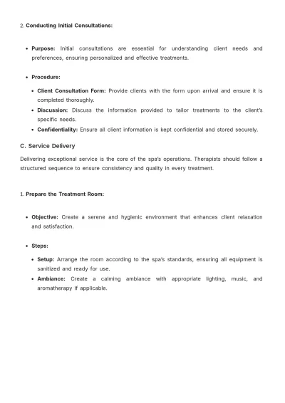 Free Spa Job Procedure Template to Edit Online