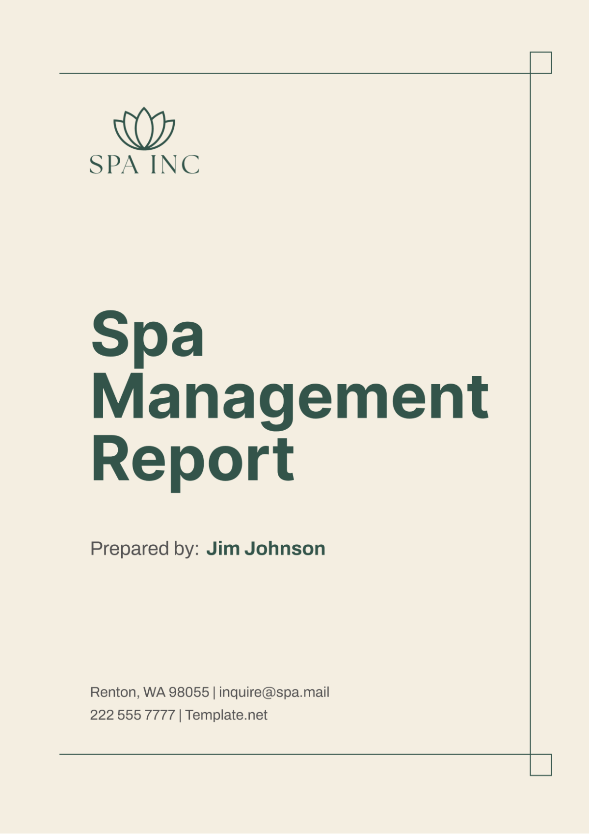 Spa Management Report Template - Edit Online & Download