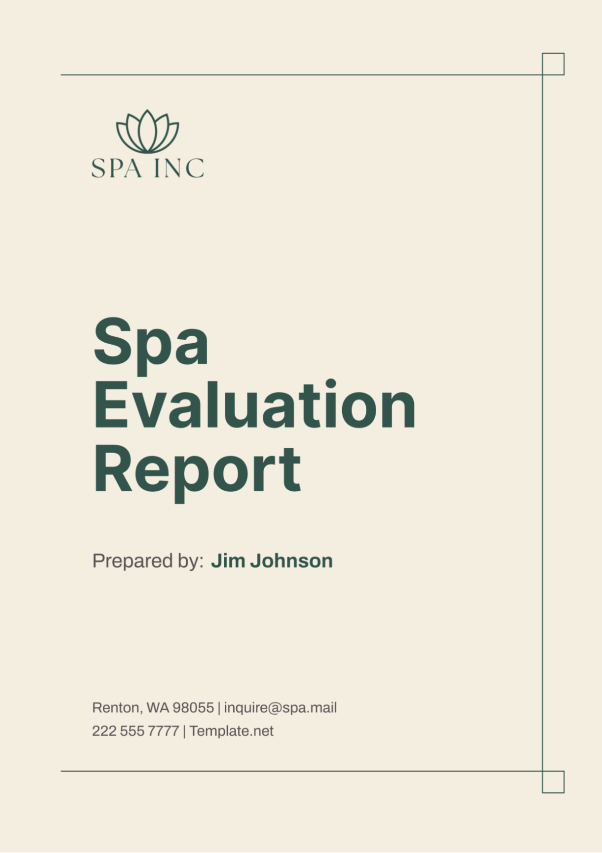 Spa Evaluation Report Template - Edit Online & Download