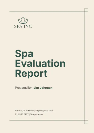 Free Spa Evaluation Report Template to Edit Online