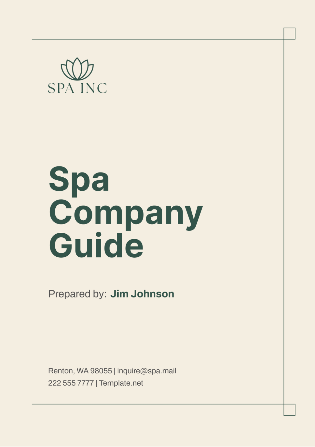 Spa Company Guide Template - Edit Online & Download