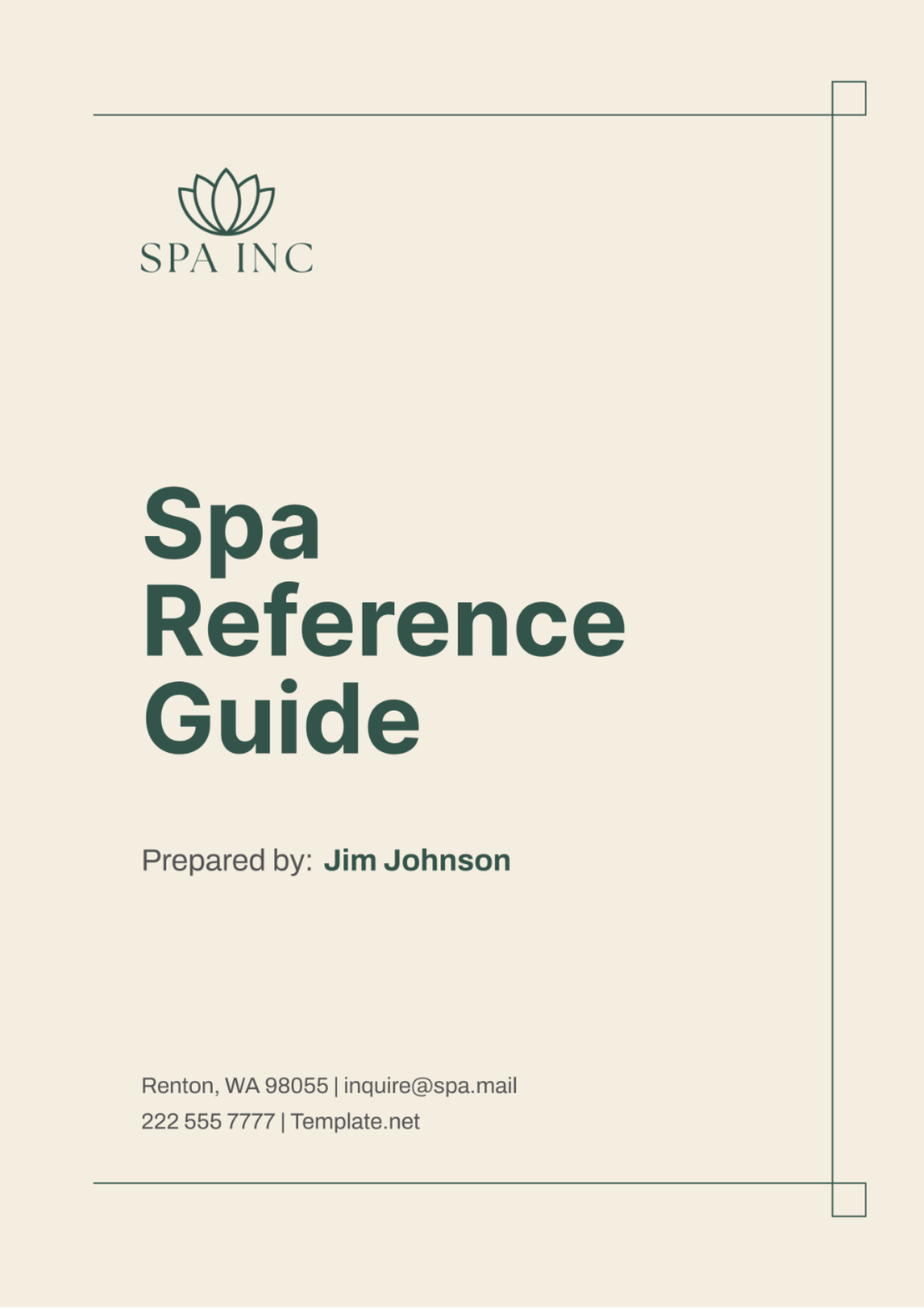 Spa Reference Guide Template - Edit Online & Download