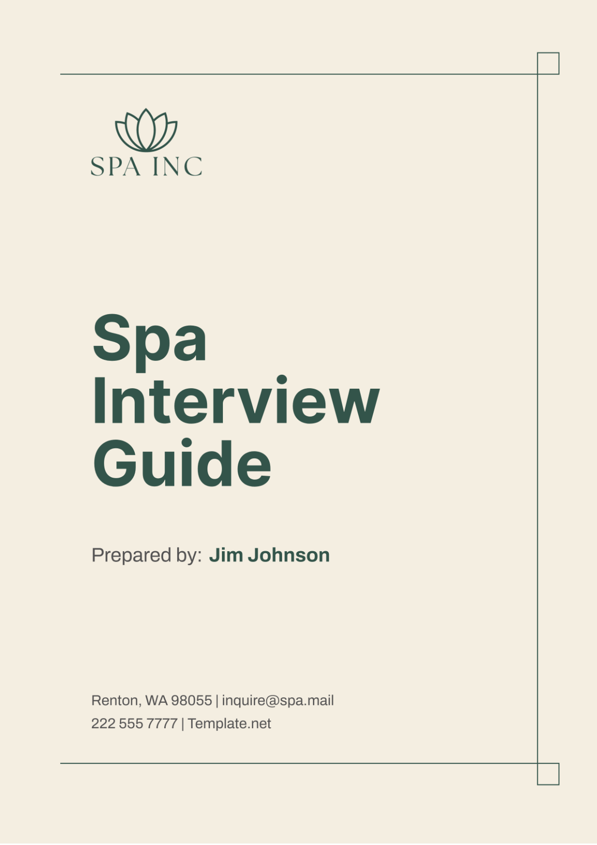 Spa Interview Guide Template - Edit Online & Download