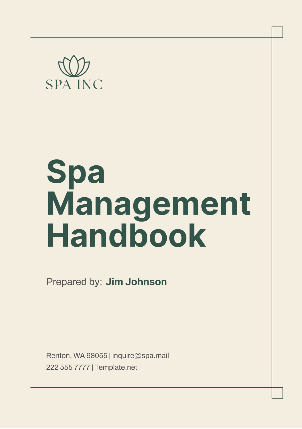 Spa Management Handbook Template - Edit Online & Download