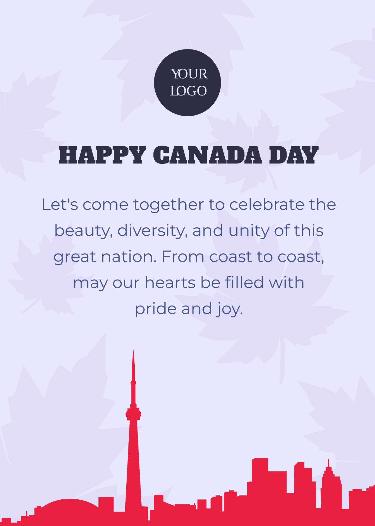 Canada Day Greeting Card Template