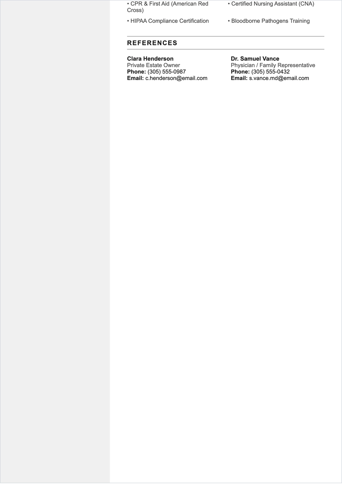 Free Caregiver Housekeeper ATS Resume Template, AI Resume Builder