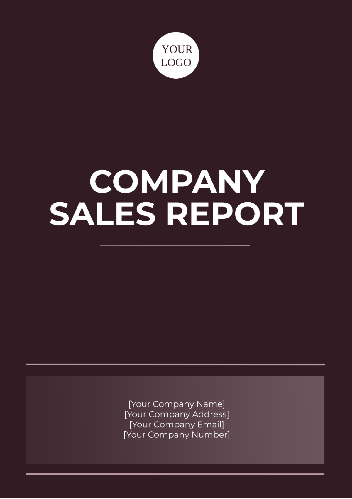 Company Sales Report Template - Edit Online & Download