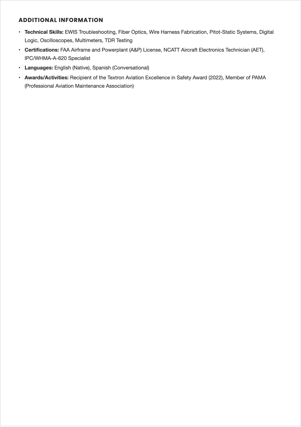 Free Aviation Electrician ATS Resume Template, AI Resume Builder