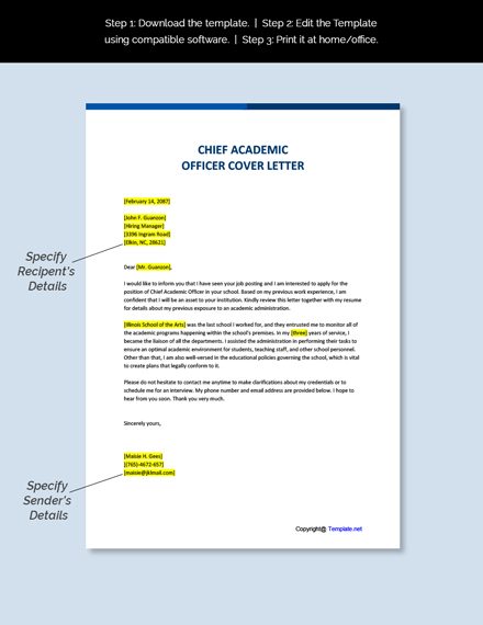 cover letter education officer