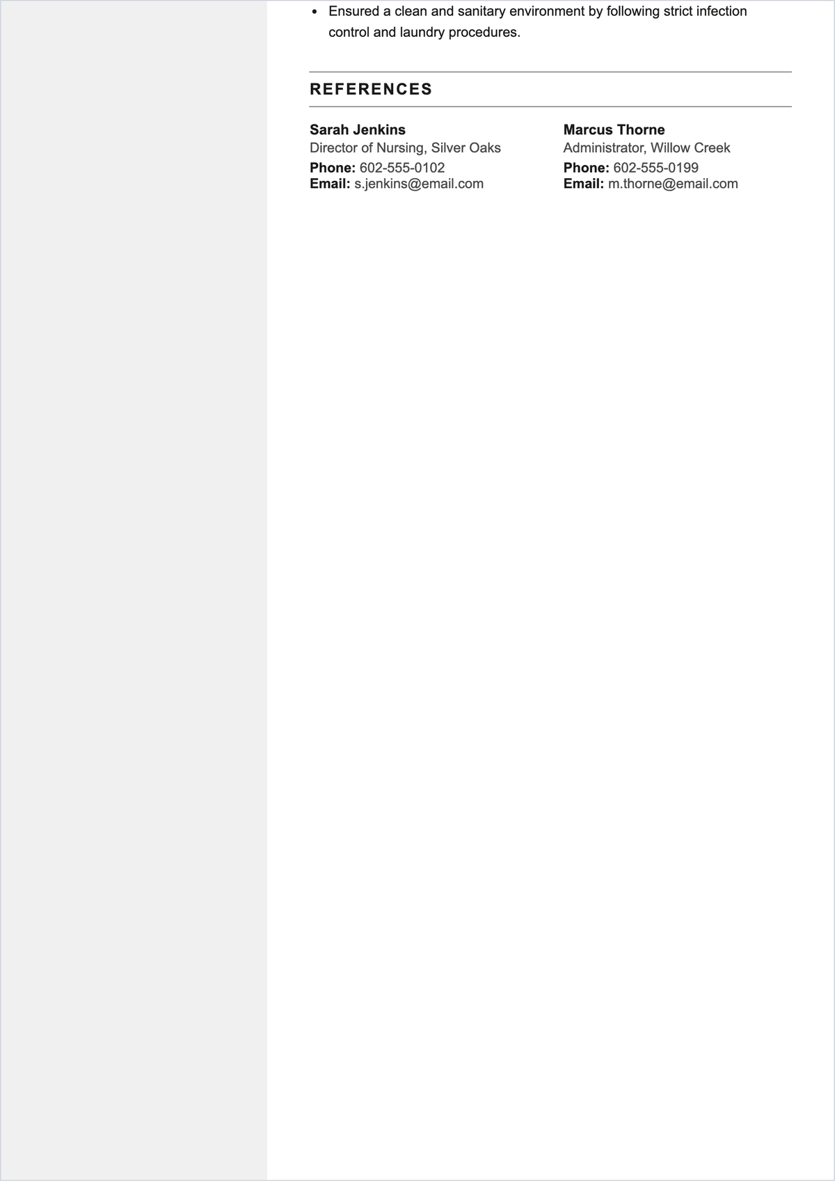 Free Lead Caregiver ATS Resume Template, AI Resume Builder