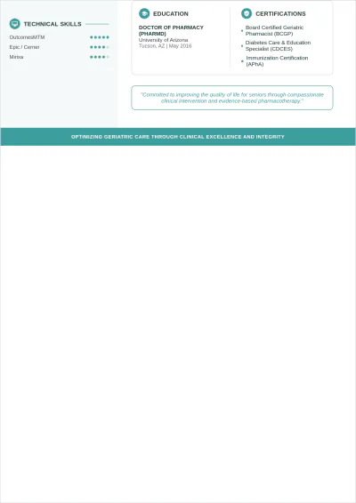 Free Clinical MTM Pharmacist ATS Resume Template, AI Resume Builder
