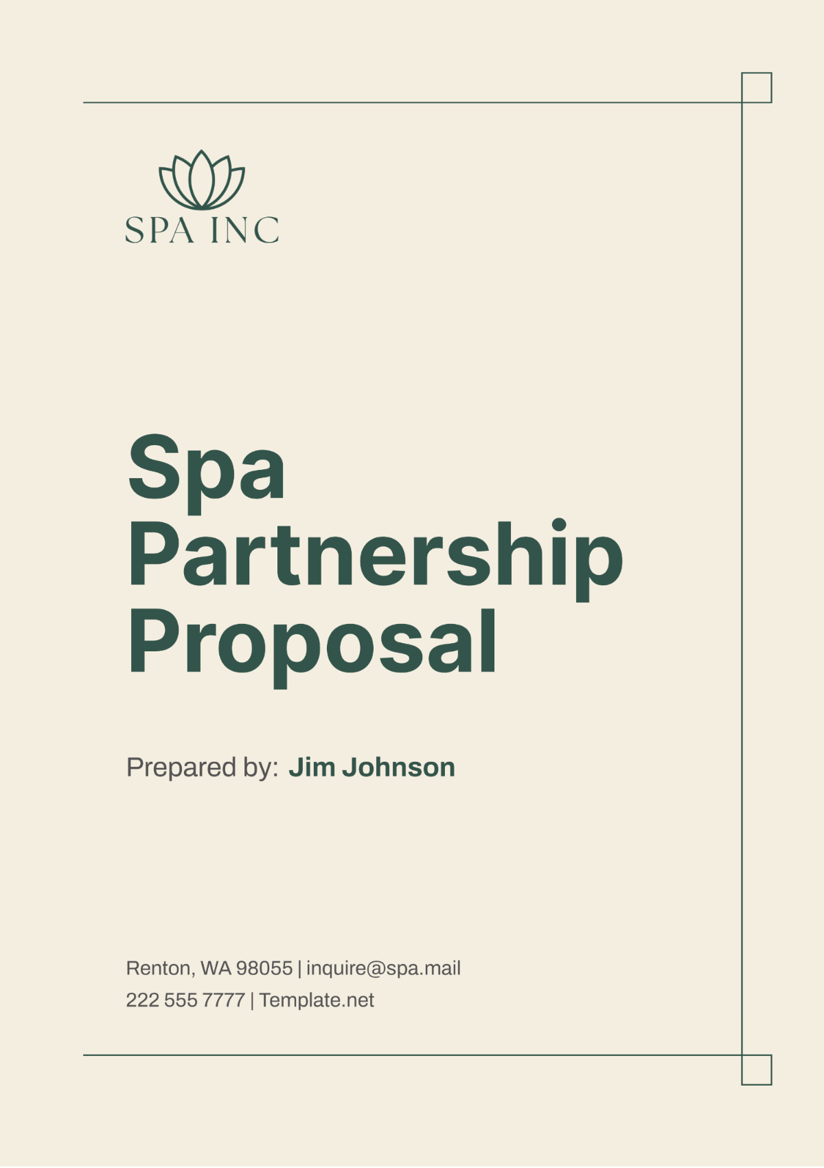 Spa Partnership Proposal Template - Edit Online & Download