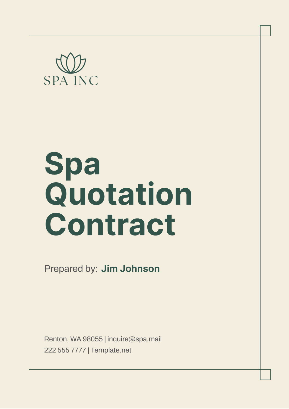 Spa Quotation Contract Template - Edit Online & Download