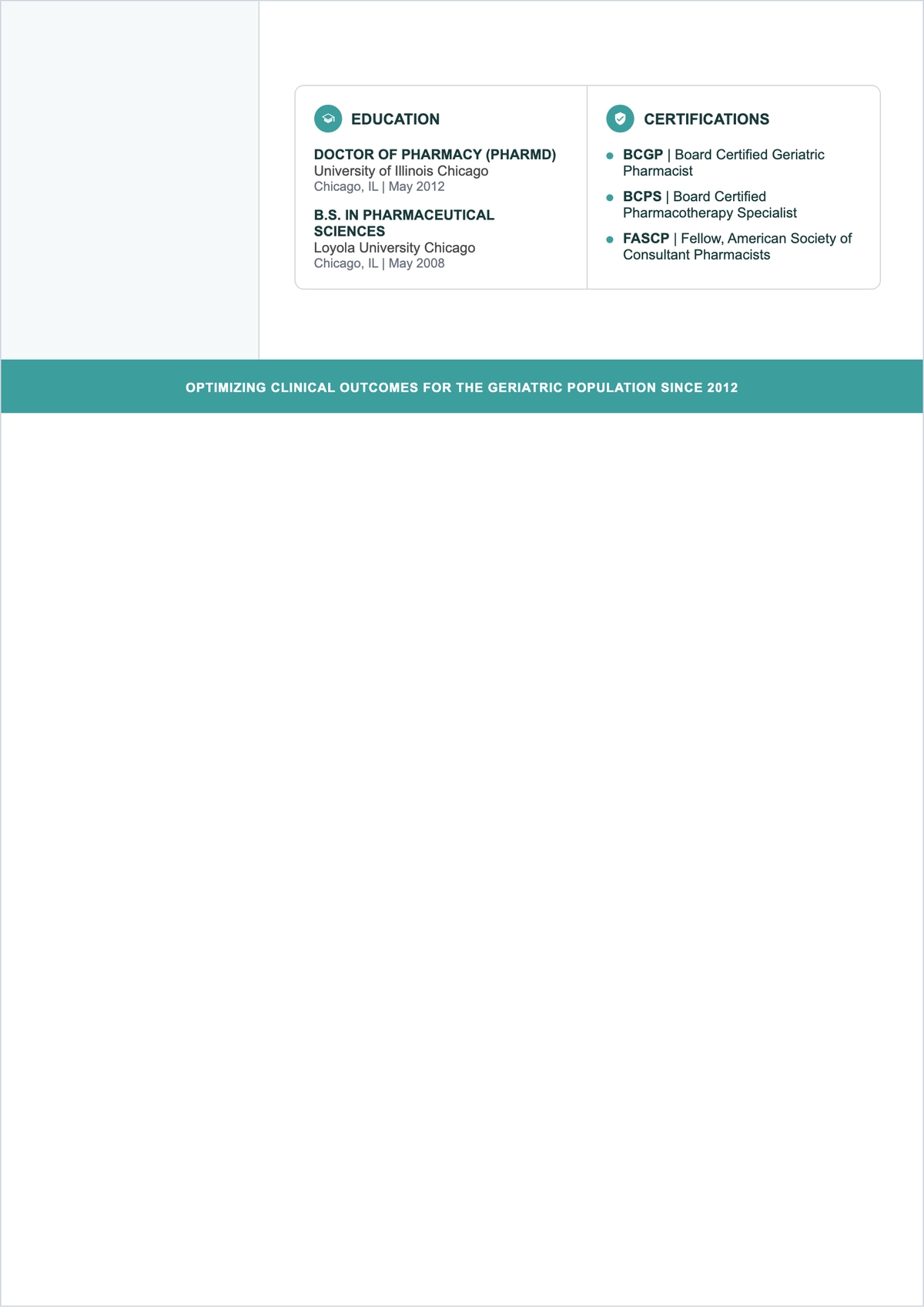 Free Consultant Pharmacist ATS Resume Template, AI Resume Builder