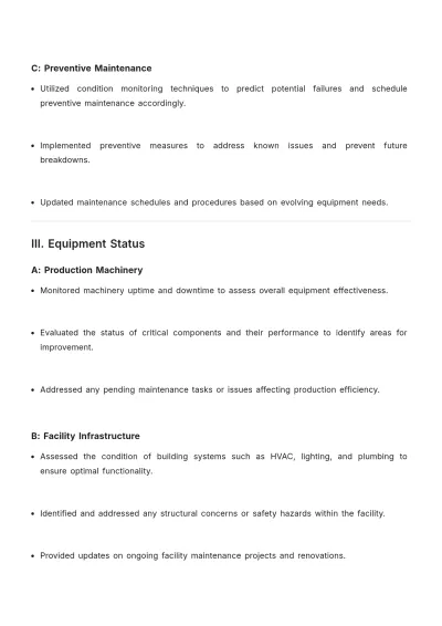 Free Weekly Maintenance Report Template to Edit Online