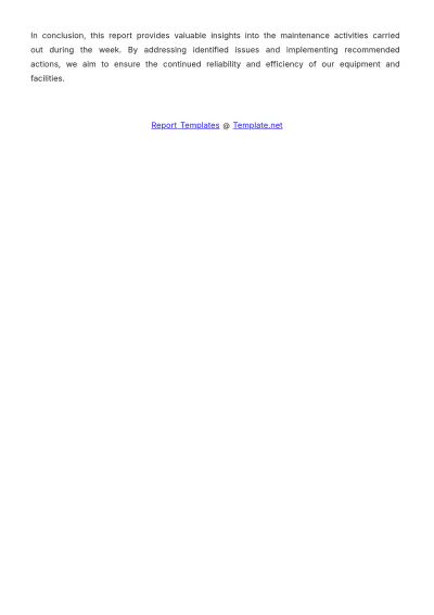 Free Weekly Maintenance Report Template to Edit Online