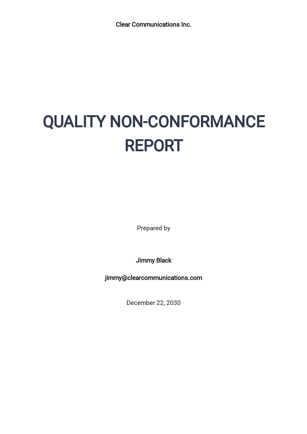 Quality Non conformance Report Template - Google Docs, Word Regarding Quality Non Conformance Report Template