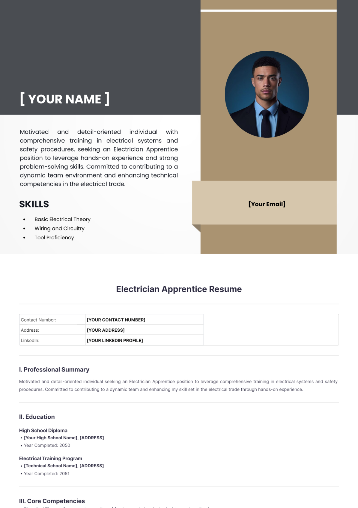 Electrician Apprentice Resume - Edit Online & Download