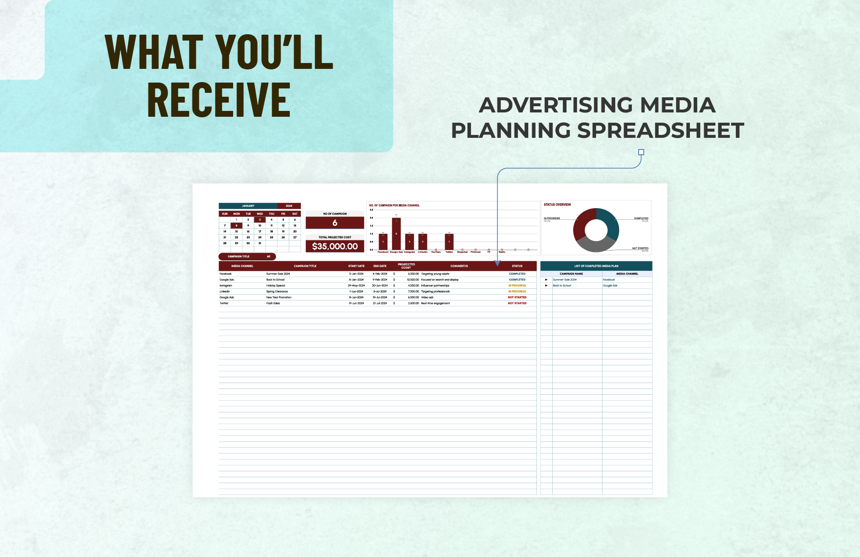Advertising Media Planning Spreadsheet Template