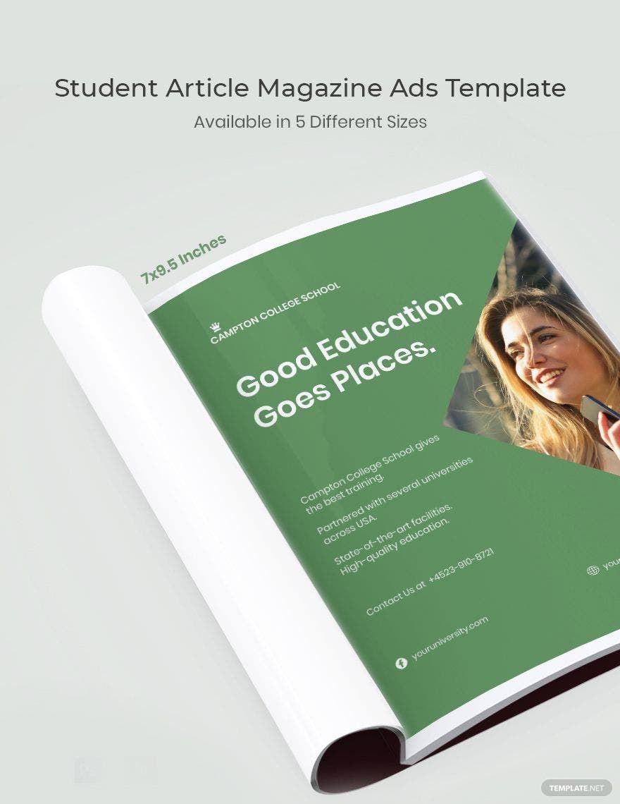 Student Article Magazine Ads Template