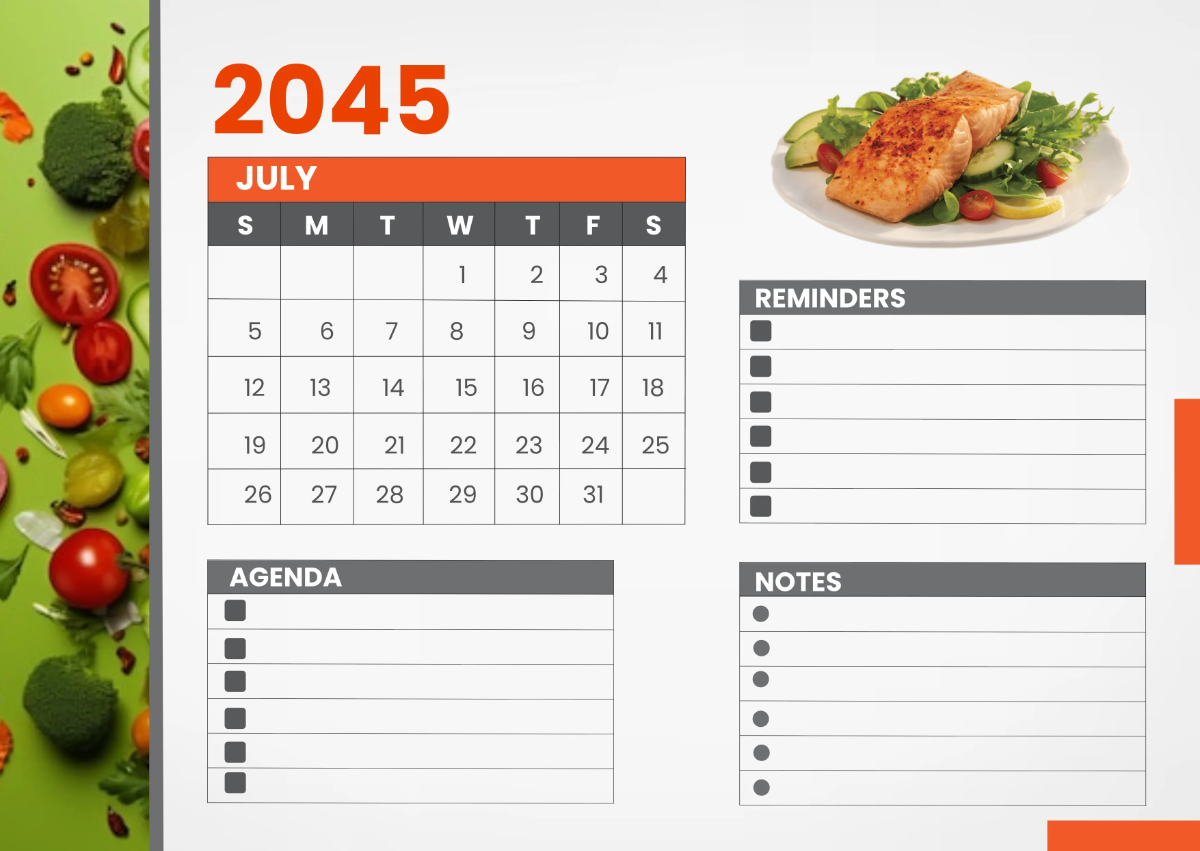 Free Restaurant Event Desk Calendar Template to Edit Online