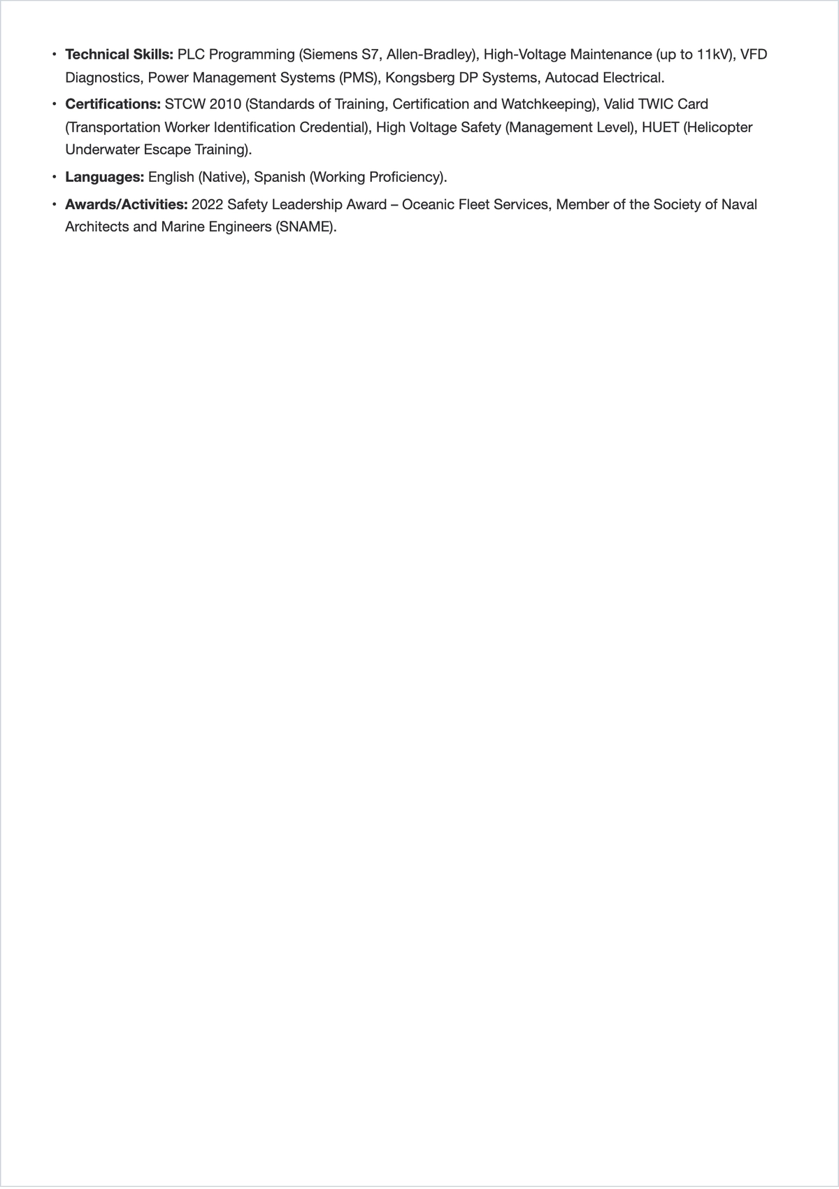 Free Marine Electrician ATS Resume Template, AI Resume Builder