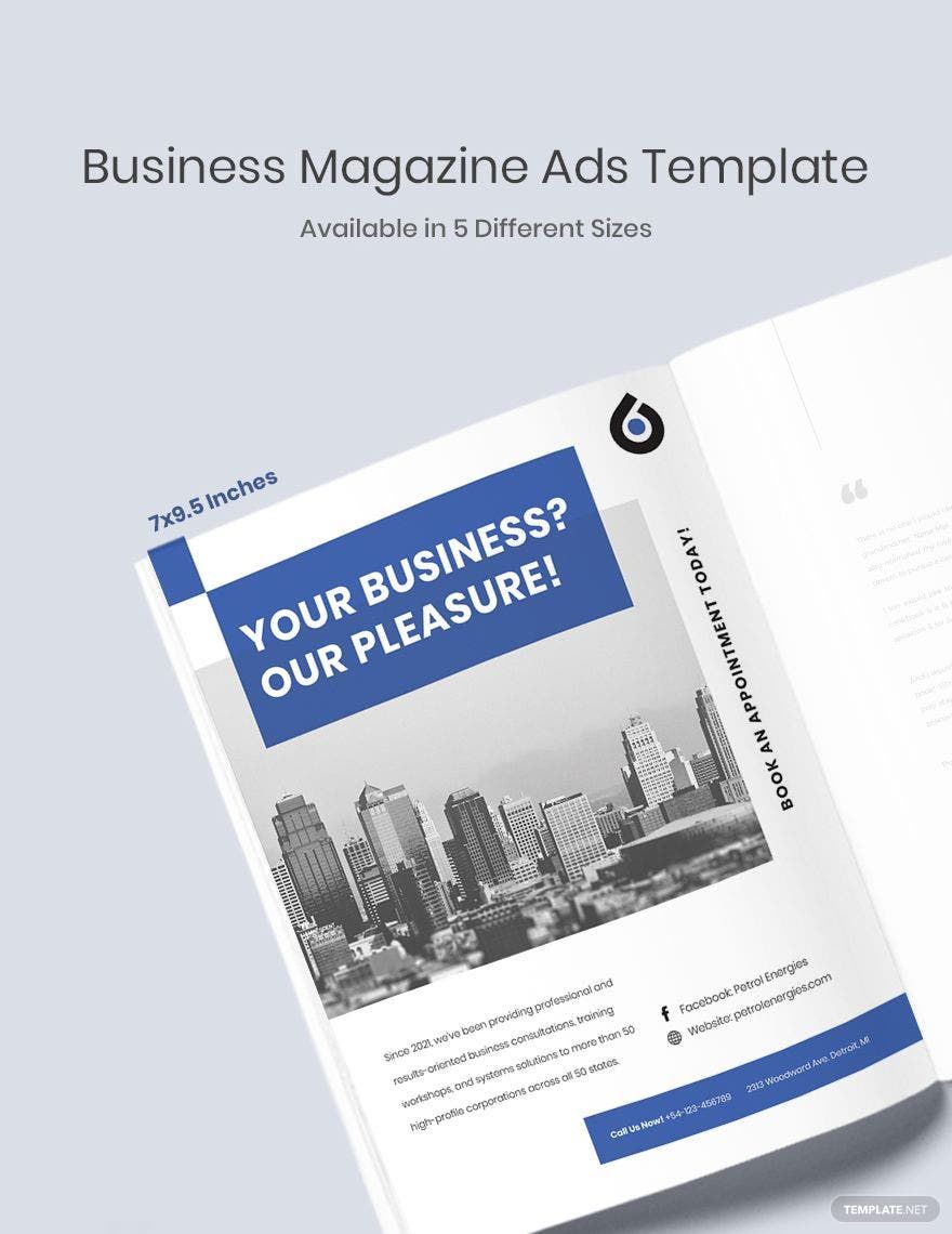 Business Magazine Ads Template
