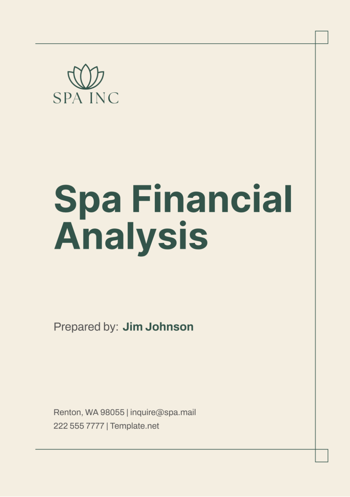 Spa Financial Analysis Template - Edit Online & Download