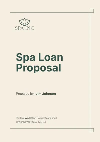 Free Spa Loan Proposal Template to Edit Online