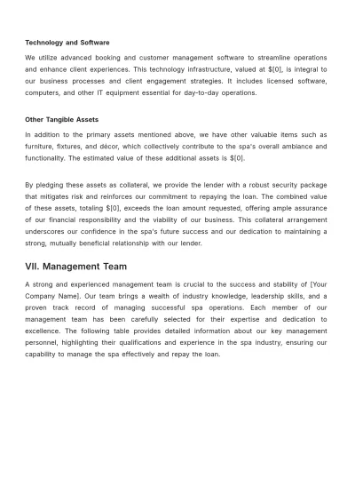 Free Spa Loan Proposal Template to Edit Online