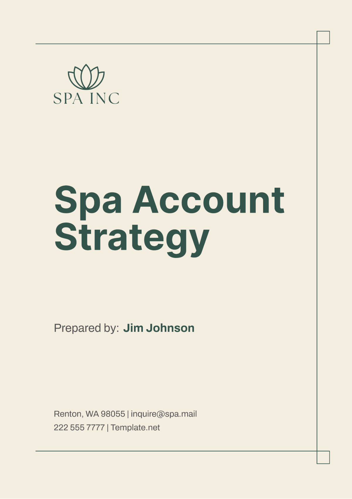 Spa Account Strategy Template - Edit Online & Download