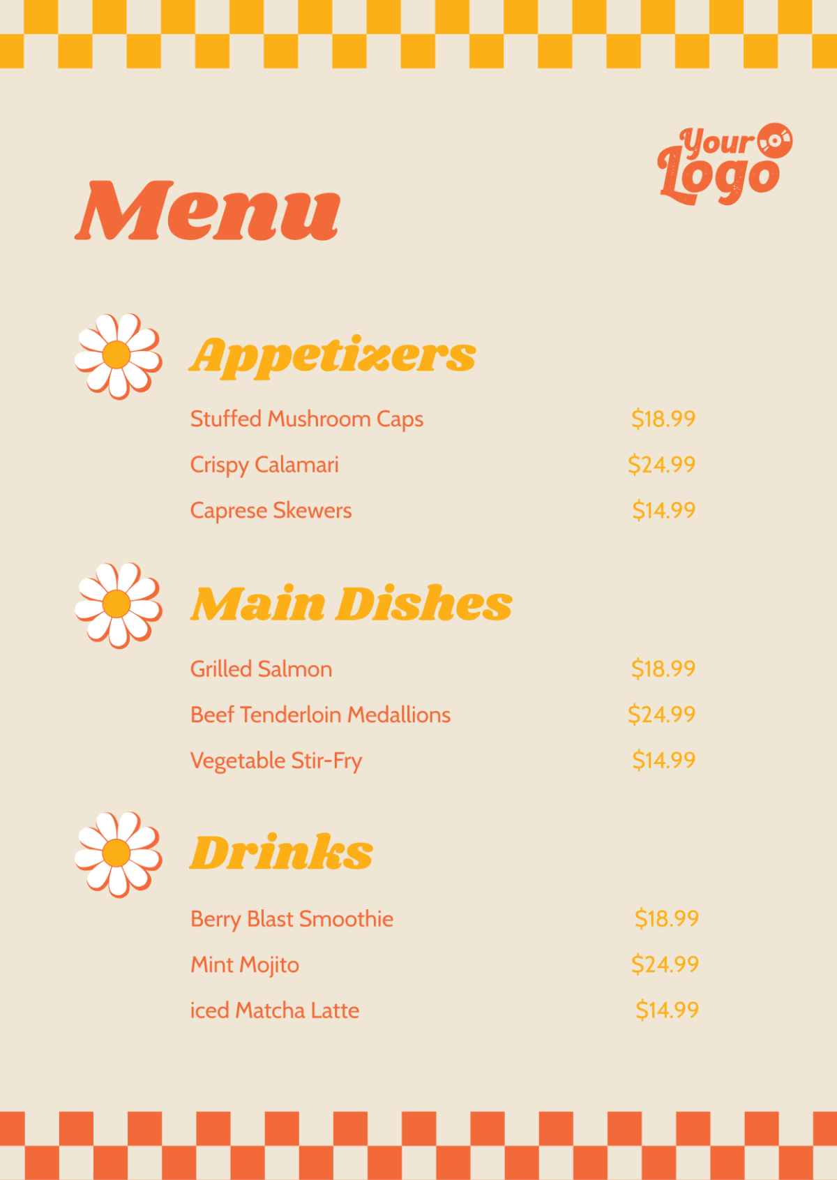 Retro Menu Template - Edit Online & Download