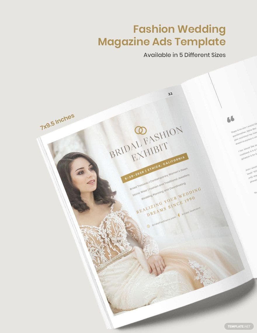 Fashion Wedding Magazine Ads Template
