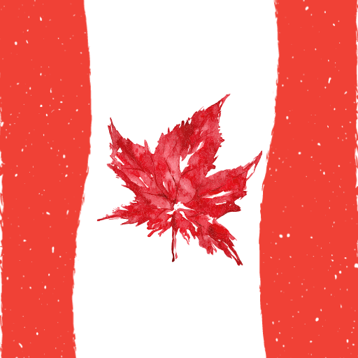 Watercolor Canada Day Clipart