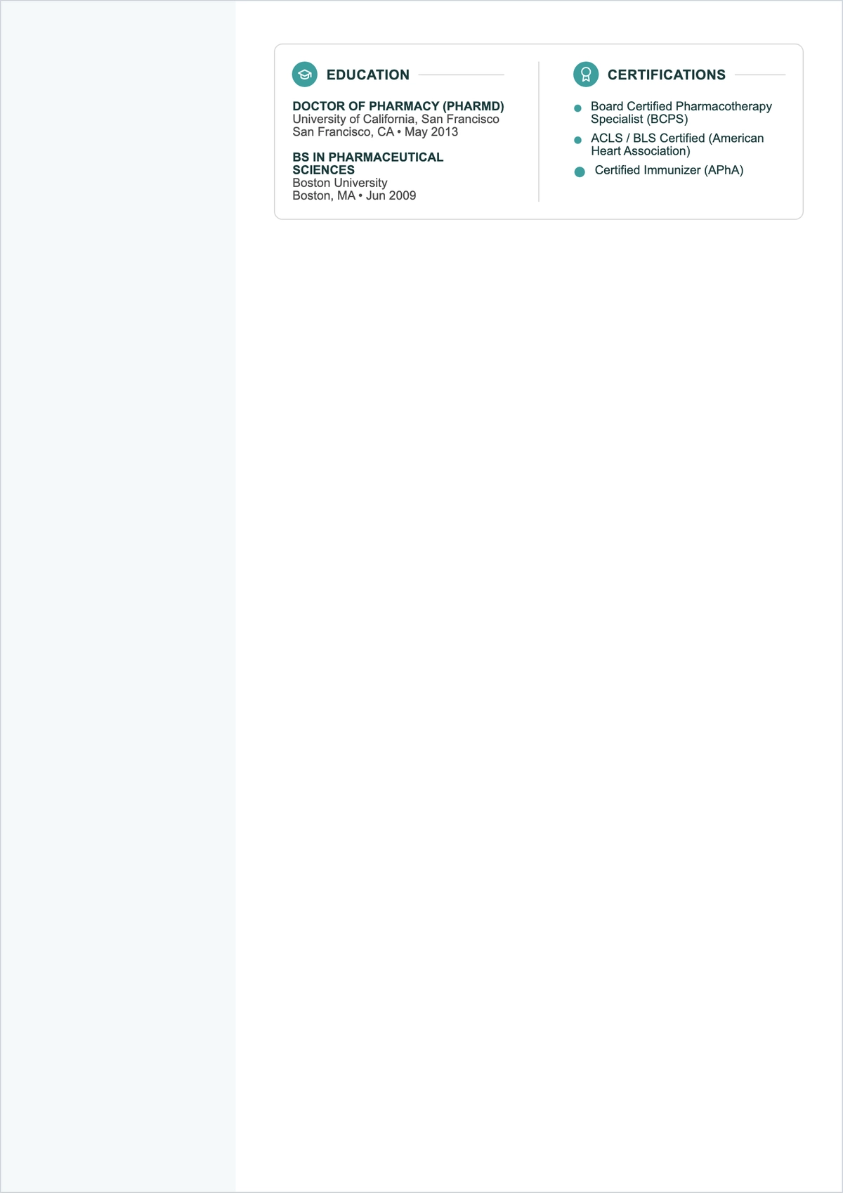 Free Hospital Pharmacist ATS Resume Template, AI Resume Builder