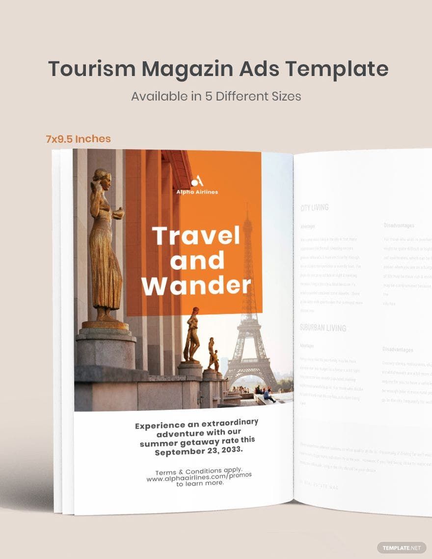 Tourism Magazine Ads Template