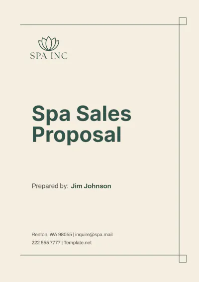 Free Spa Sales Proposal Template to Edit Online