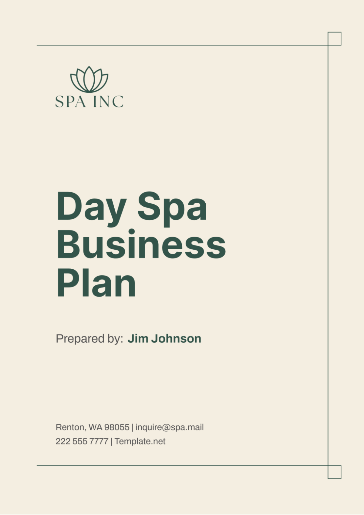 Day Spa Business Plan Template - Edit Online & Download