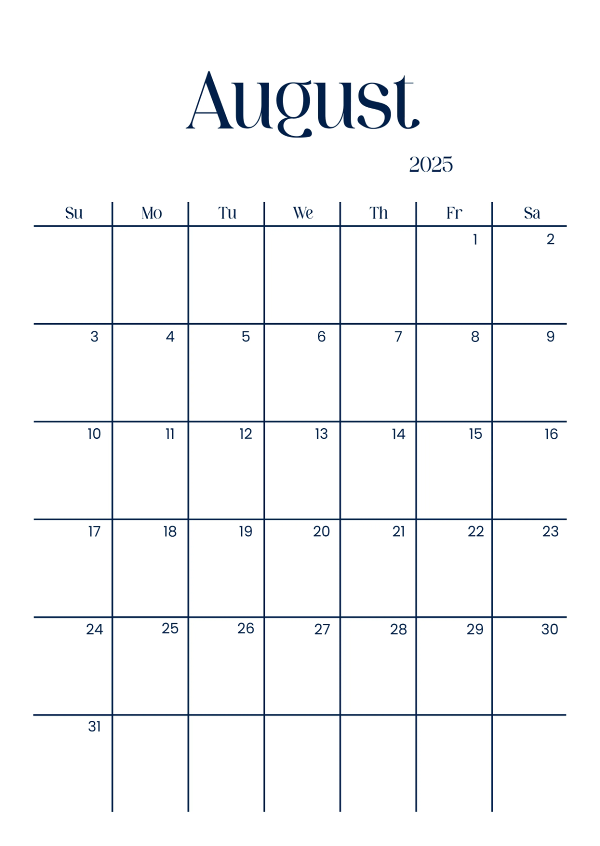 Free Restaurant Yearly Calendar Template to Edit Online