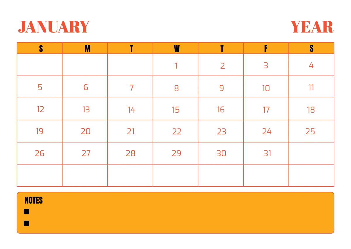 Free Restaurant Marketing Desk Calendar Template to Edit Online
