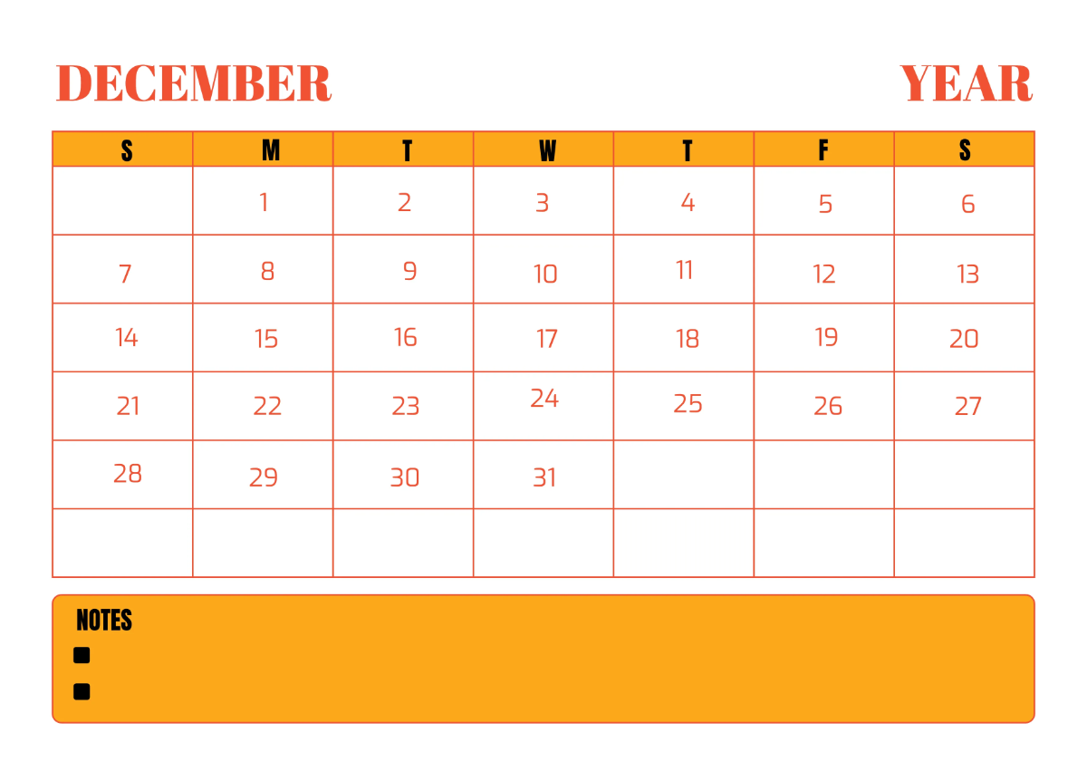 Free Restaurant Marketing Desk Calendar Template to Edit Online