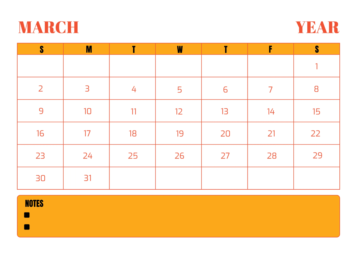 Free Restaurant Marketing Desk Calendar Template to Edit Online