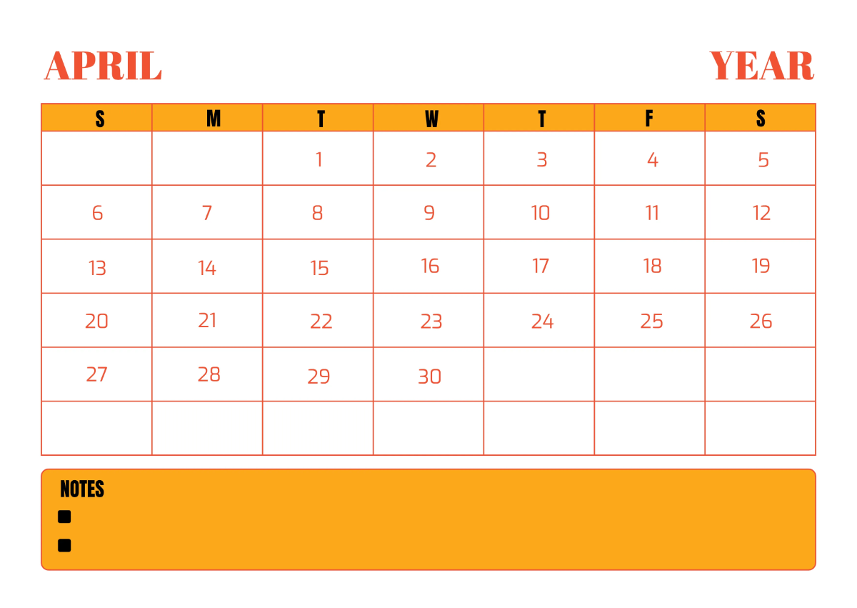 Free Restaurant Marketing Desk Calendar Template to Edit Online